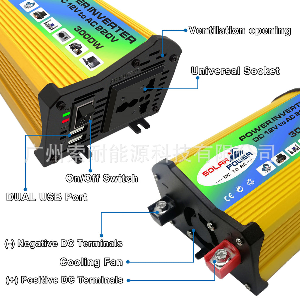 300W Vehicle Inverter12V Turn110V220V Double USB Platform car power inverter