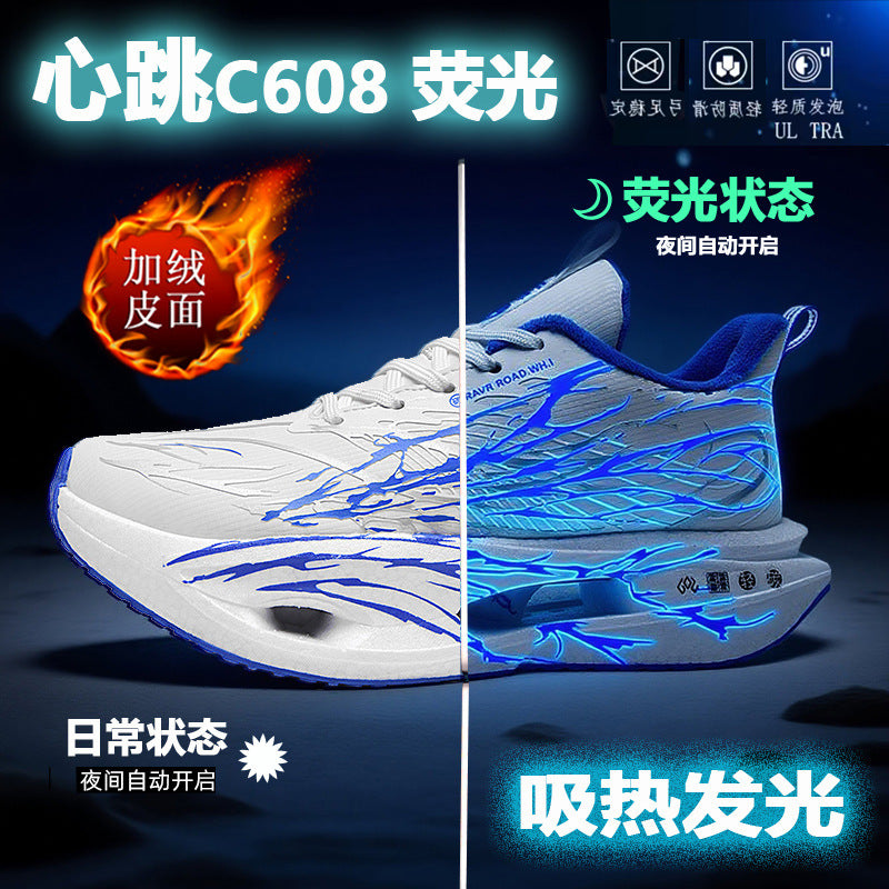 Red Rabbit9pro Winter New Leather Fleece-Lined Warm Running Shoes for Teenagers with Real Carbon Plate Training Sports Shoes