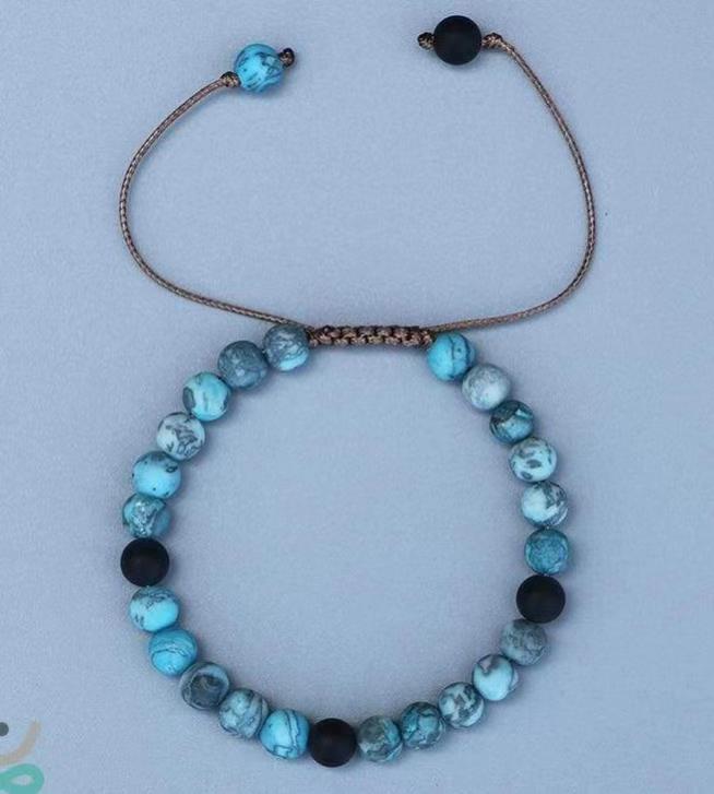 Amethyst Bracelet Men's Volcanic Stone Long Blue Point Bracelet Pyrite White Pine Braided Bracelet