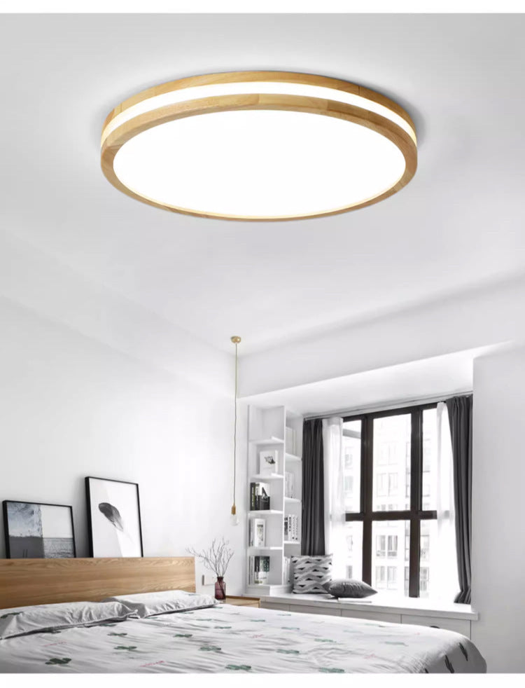 Minimalist Nordic Style Solid Wood Lighting LED Square Ceiling Light Living Room Light Hallway Light Study Light Balcony Light