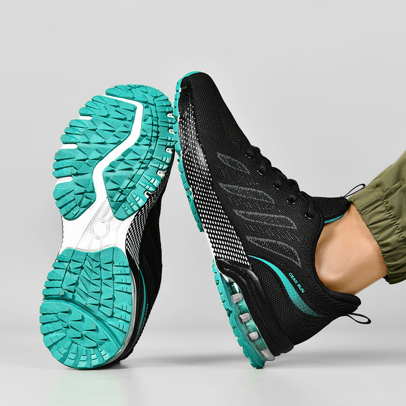 Casual sports men's shoes for teenagers, breathable fly-knit mesh shoes2025Summer Large Size Versatile Cushioned Shock Absorption Running Shoes