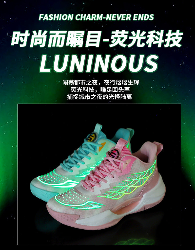 2025New Men's Shoes Mesh Breathable High Elastic Shock Absorption Sports Shoes Youth Casual Non-slip Thick Bottom Basketball Shoes