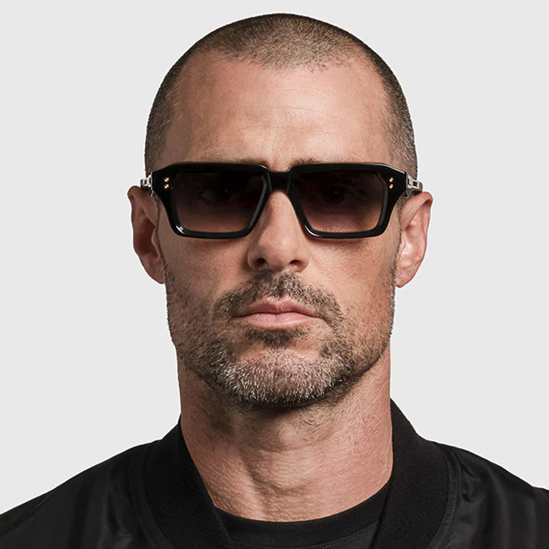 2025New European and American Fashion Square Frame Sunglasses for Men, Unique Small Frame, High-End Trendy Sun Protection Sunglasses for Men