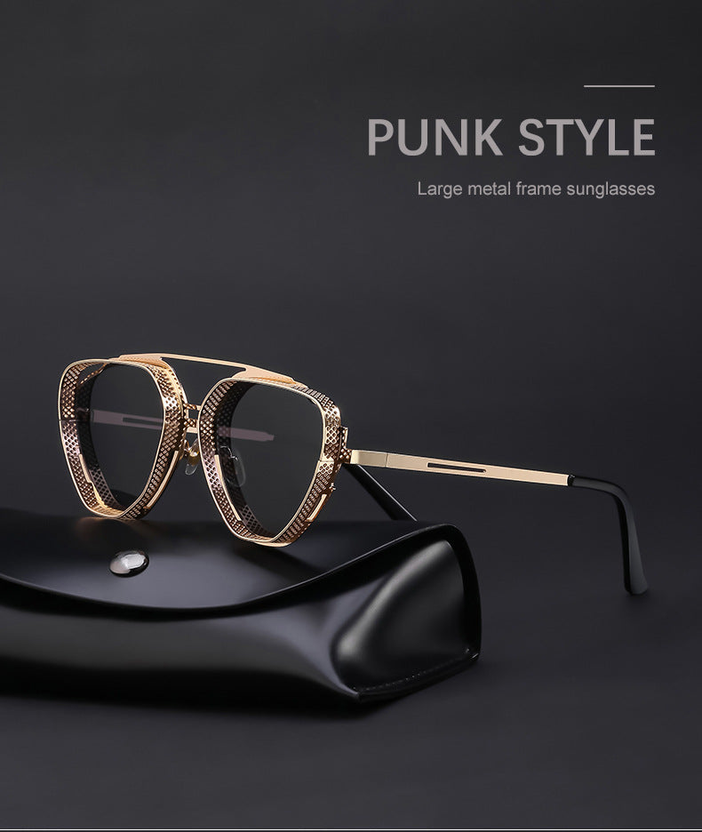 New Hollow Sunglasses for Men, European and American Retro Steampunk Irregular Sunglasses, Fashion Glasses sunglasses