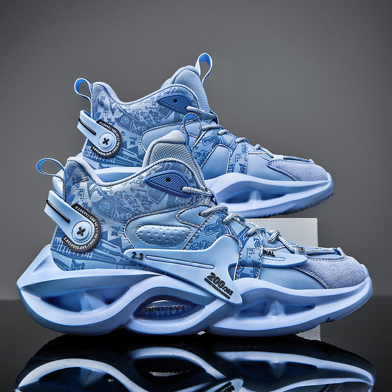 High-top Dad Shoes Men's Sports Shoes Youth Thick-soled Height-increasing Comfortable Basketball Shoes Trendy Brand Lightweight Comfortable