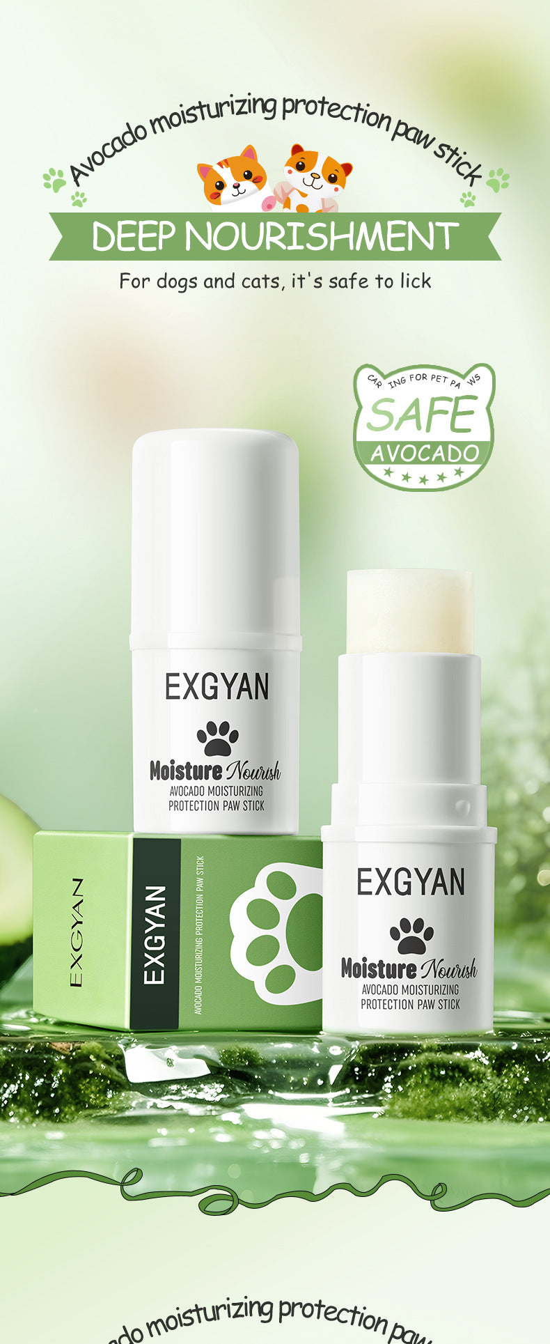 Cross-border Pet Paw Care Stick4.5g Avocado Moisturizing and Nourishing Kitten and Puppy Paws Export Manufacturer Wholesale