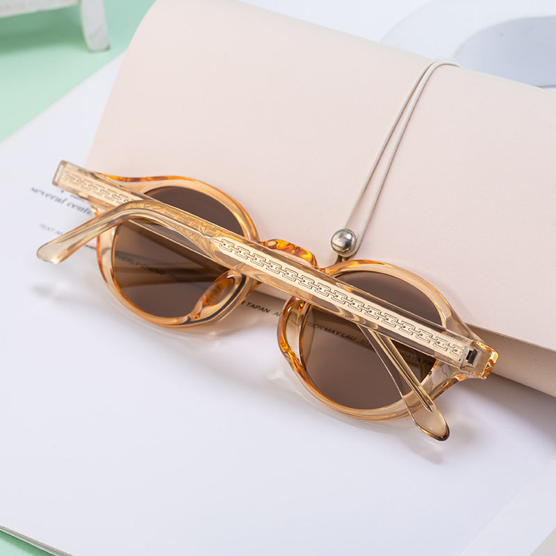 2025New European and American Round Small Frame Sunglasses for Women, Simple and Stylish Sun Protection Sunglasses for Women Wholesale shades