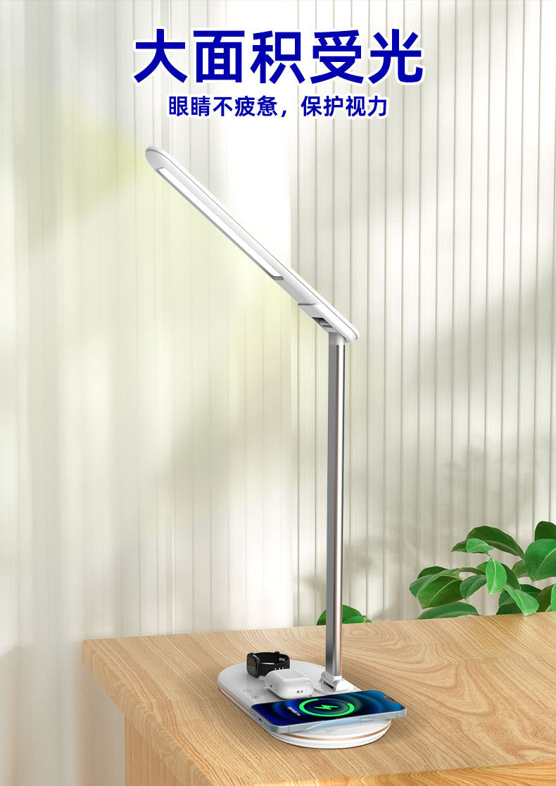 Customized Three-in-One Eye Protection Student Study Lamp Multi-Functional Wireless Charging Desk Lamp Bedside Desktop Reading Lamp