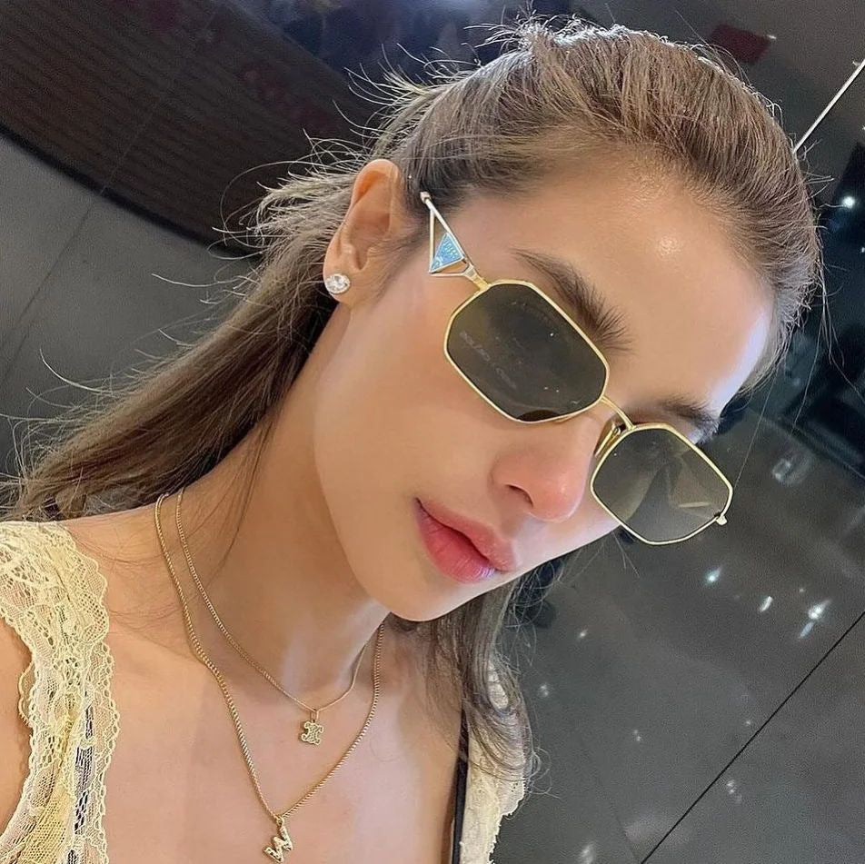 New Metal Sunglasses for Men and Women Classic Elegant Versatile Sunglasses Travel UV Protection Double Bridge Sunglasses Hot