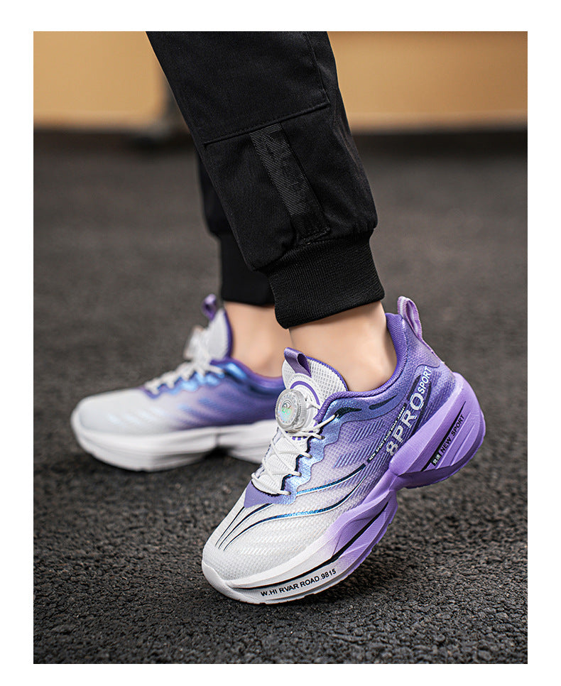 Red Rabbit8pro Rotating Button Children's Shoes Lightweight Shock Absorption Rebound Non-Slip Running Shoes Boys and Girls Students Physical Test Sports Shoes