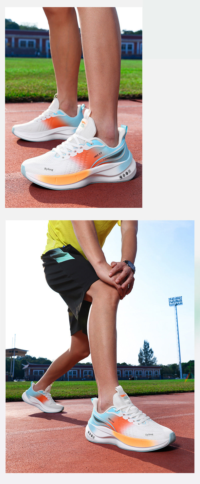 Large Size Summer Jacquard Mesh Breathable Youth Shock Absorption Sports Shoes Student Outdoor Racing Running Shoes