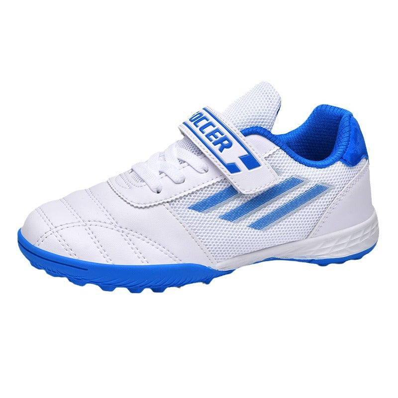 New football shoes for men and women with Velcro for children TF Broken Nail Style Youth Student Grassland Flat Training Shoes