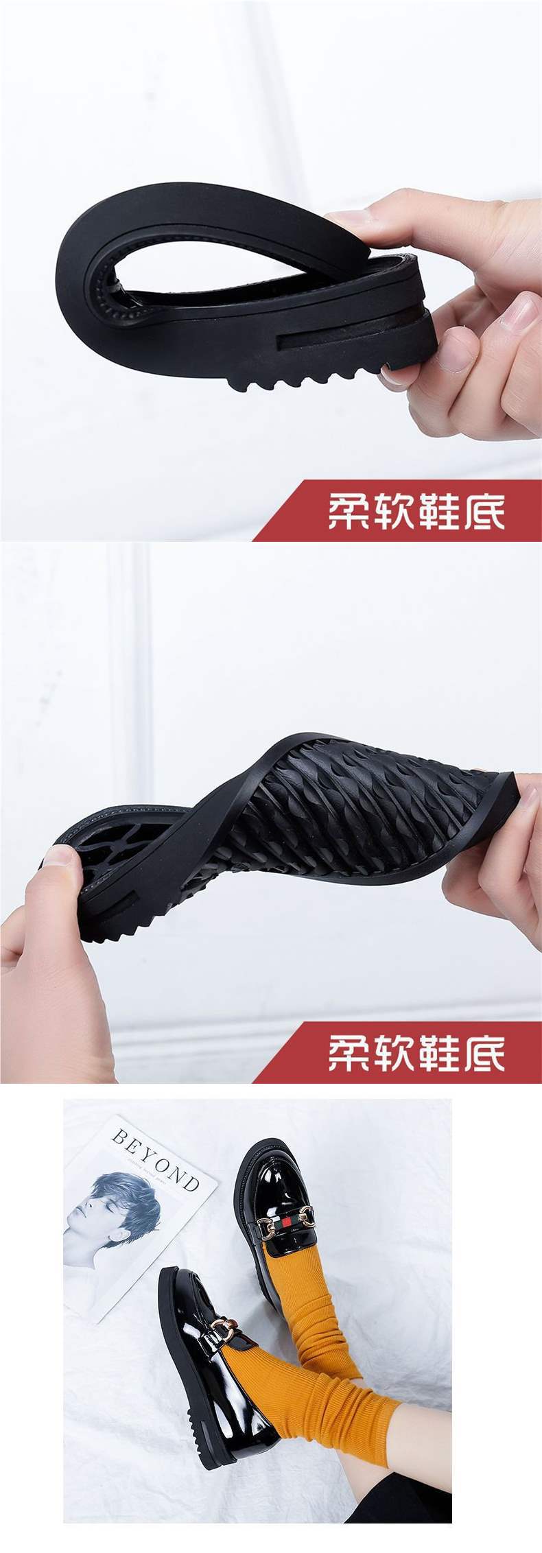 Women's Flat Shoes2025New Korean Style Versatile British Style Loafers Patent Leather Thick Sole Social Student Small Leather Shoes