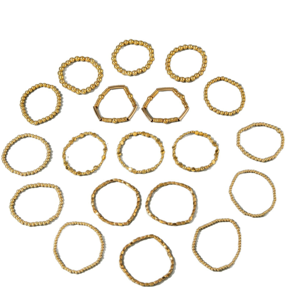 European and American Fashion Accessories Simple and Stylish CCB Beaded Bracelet Bohemian Multi-layer Stacked Bracelets Wholesale