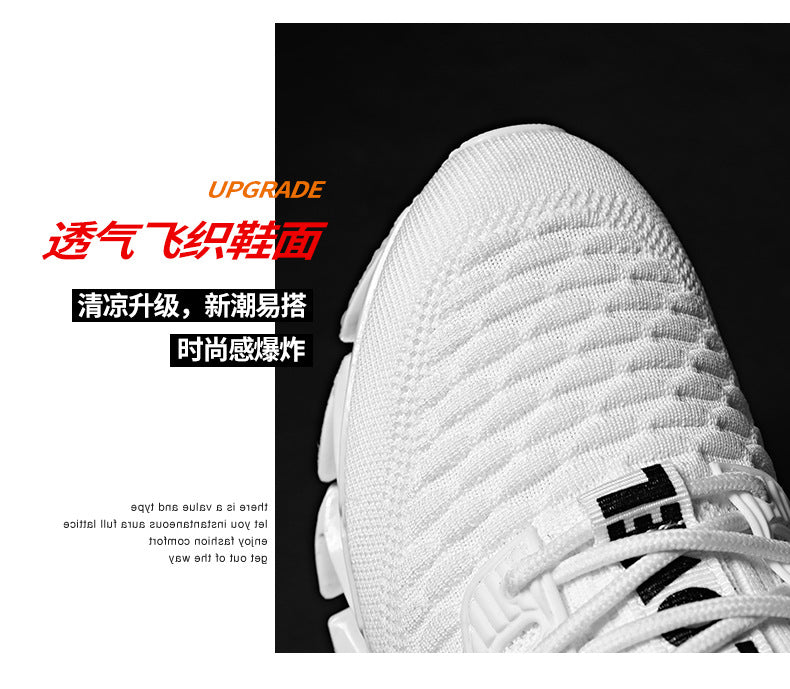 2025Summer New Men's Shoes Non-Slip Blade Shoes Men's Running Shoes Breathable Flyknit Mesh Shoes Sports Casual Shoes