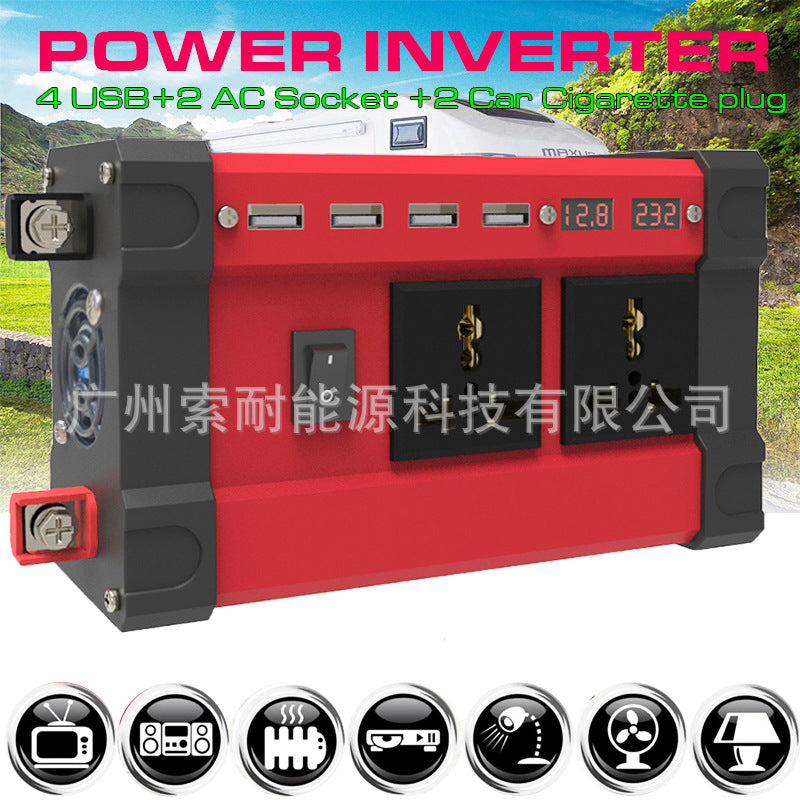 Car Converter Automotive Small Appliances300W/500W Inverter12V Turn110V/220V 4USB 2Socket