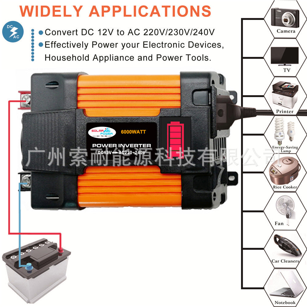 Vehicle Inverter300W/500W 12V Turn110V 220V inverter Battery Level Indicator