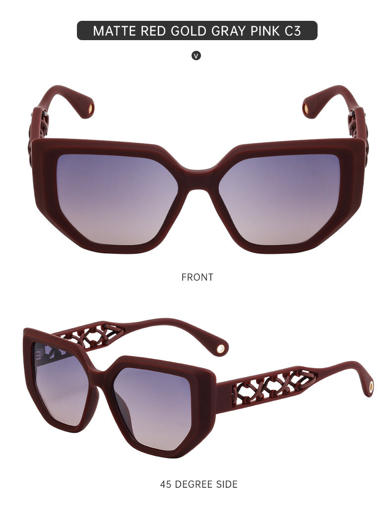 European and American Cat Eye Sunglasses for Women, High-End Hollow Frame Small Frame Sunglasses, Natural Look Glasses sunglasses