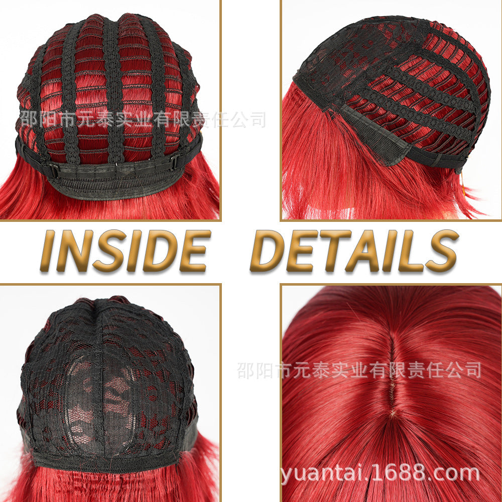 Air Bangs Medium Short Straight Hair BOBO Wig BUG Wig wigs Neck-Length European and American Style Wig African Wig