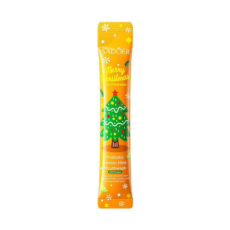 Cross-border Christmas Probiotic Mouthwash Strips10ml  SADOER Green Lemon Mint Export Manufacturer Wholesale