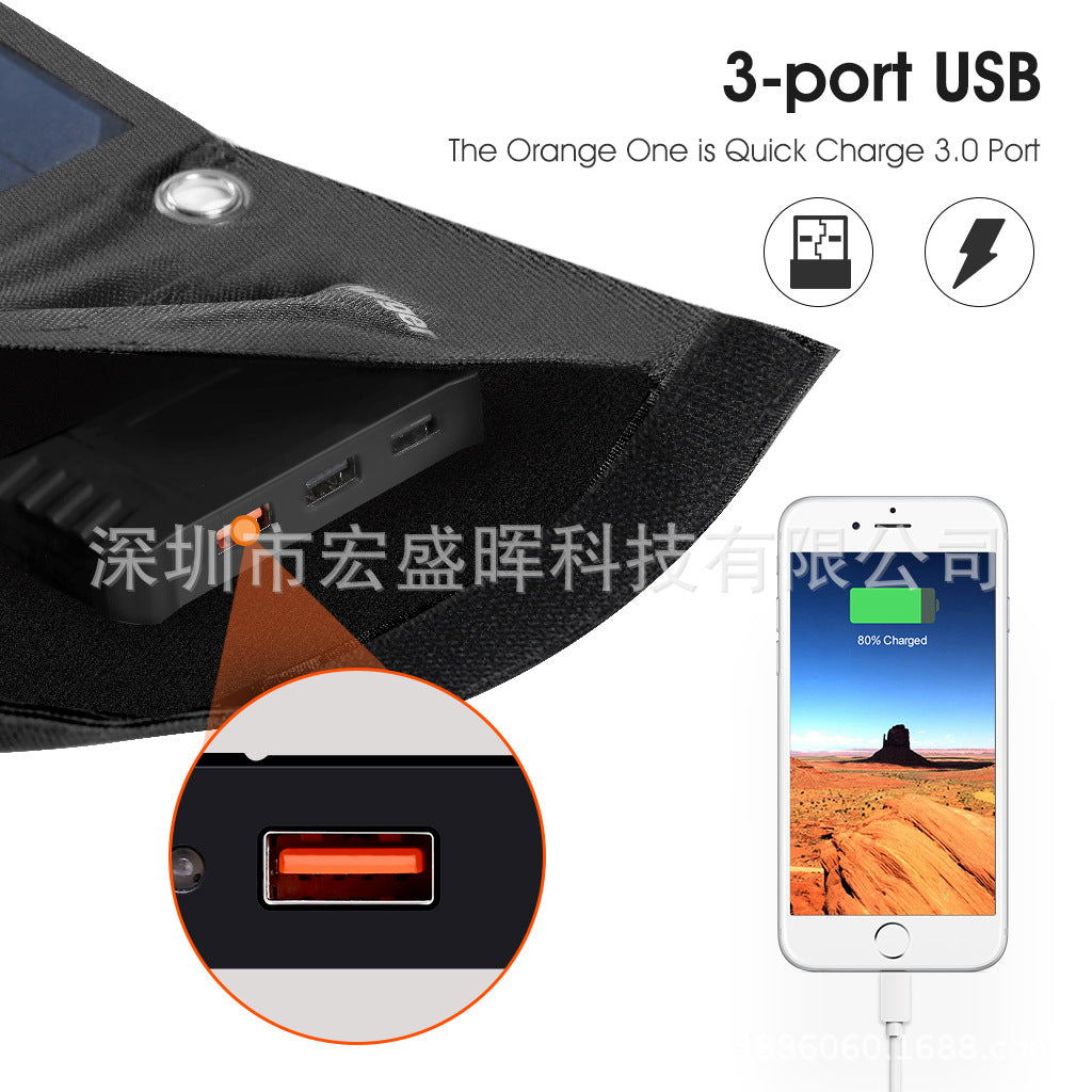 28WSUNPOWER Solar Folding Bag Charging Bag Solar Panel 5V Fast Charging Mobile Phone USB Charger