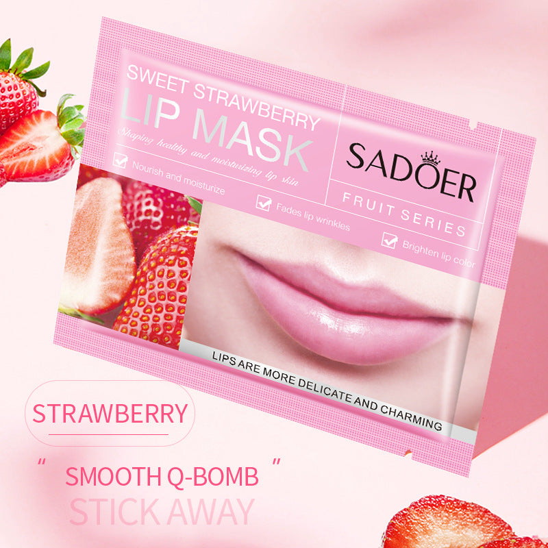 Cross-border Boxed Lip Mask8gx20slice Fruit Strawberry Moisturizing Care Moisturizing Lip Mask Foreign Trade Manufacturer Wholesale