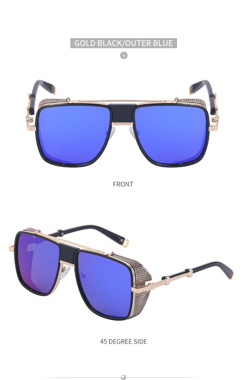 European and American Steampunk Sunglasses for Men, UV Protection, Full Coverage, Sunscreen Sunglasses for Women, Trendy Wholesale Glasses