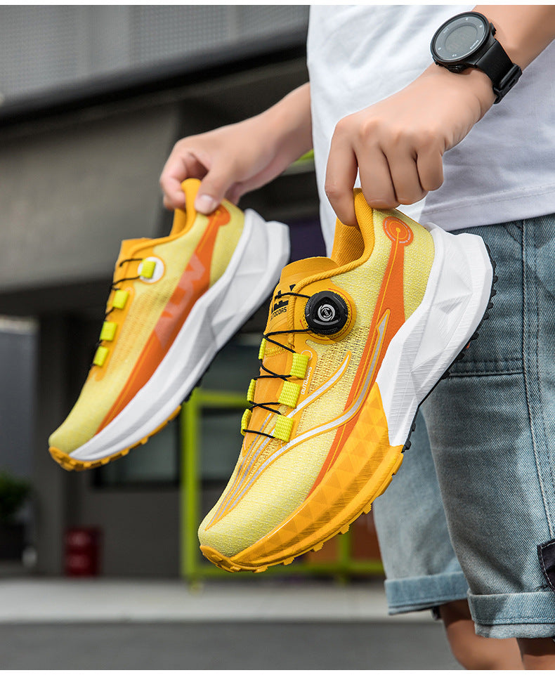 Full Palm Carbon Plate Sports Running Shoes Double Layer Popcorn Outdoor Trail Running Shoes Marathon Men's and Women's Shoes