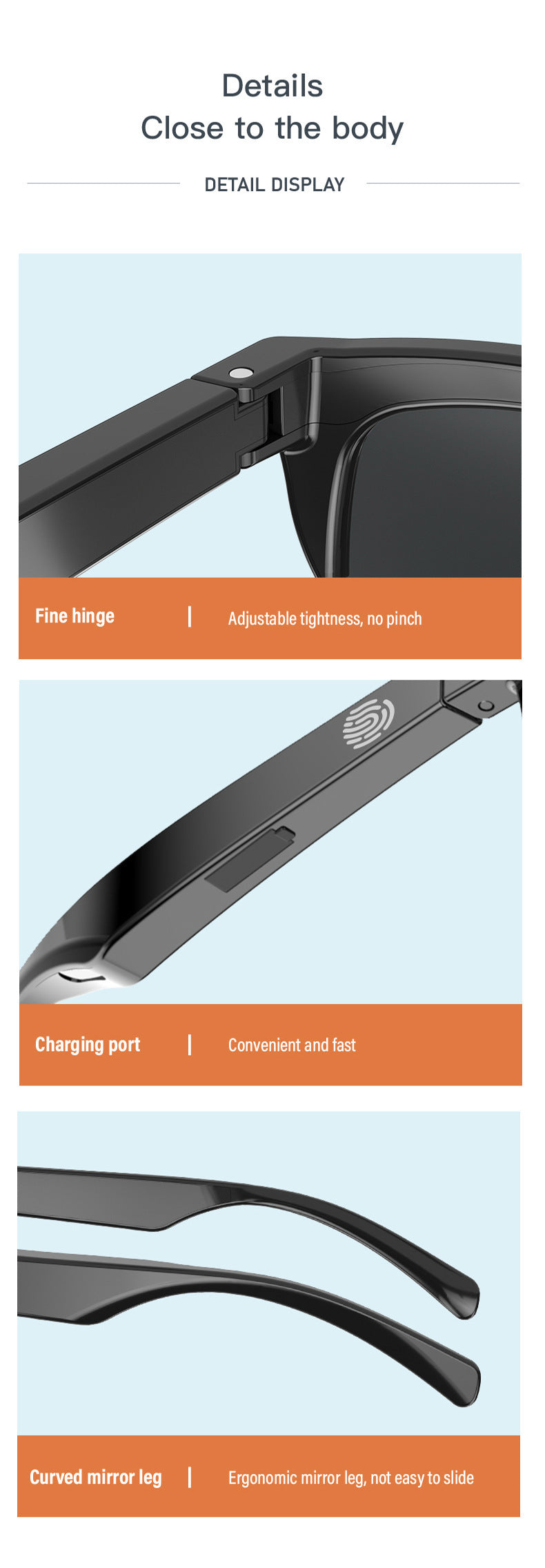 AI Binaural Smart Bluetooth Glasses Anti-ultraviolet Sports Bluetooth Headset Ultra-long Battery Life Smart Glasses