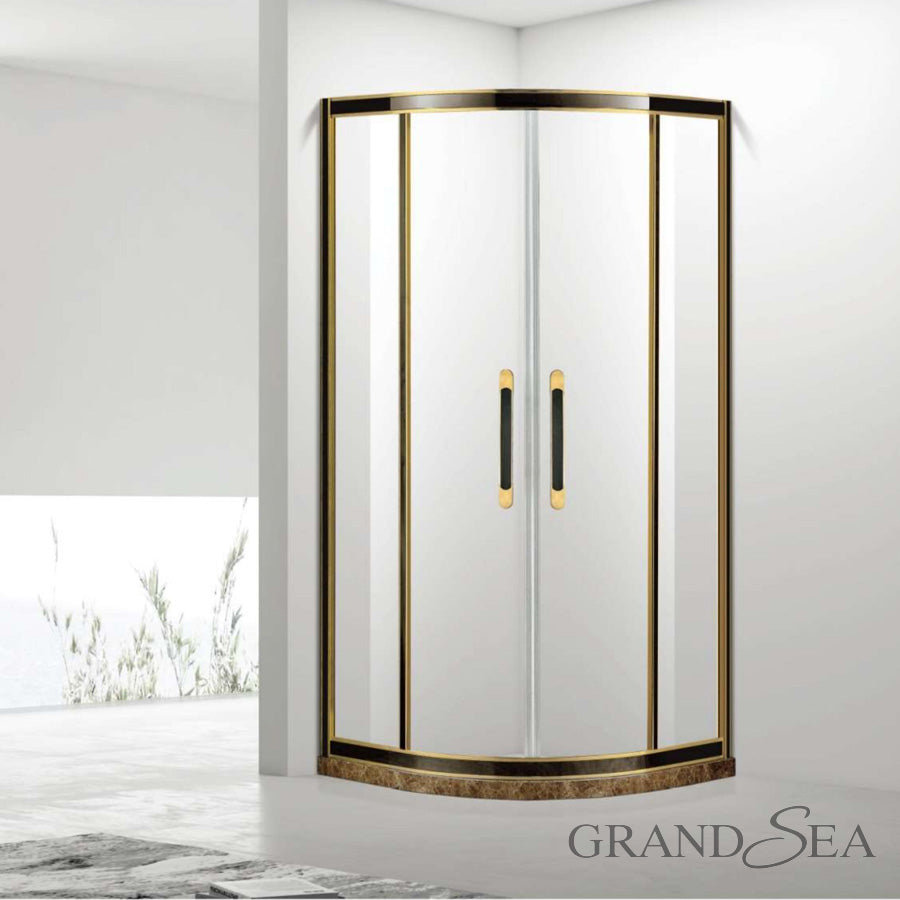 Luxury Simple Curved Tempered Glass Shower Door Cabin Shower Enclosure Bathroom