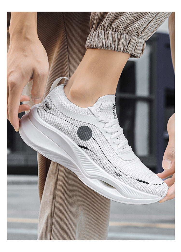 Summer Fly Electric Rebound Shock Absorption Running Shoes Men's Shoes Fly Weave Breathable Comfortable Physical Exam Training Marathon Sports Shoes