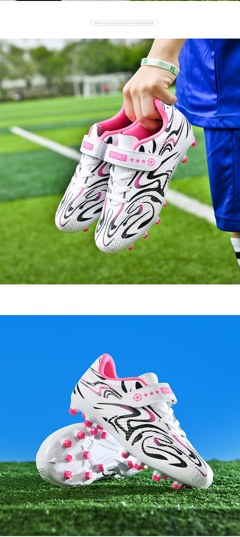2025New Football Shoes for Men and Women, Medium and Large Children, Students, Long Spike Training Shoes, Youth Grass and Artificial Grass Field Sports