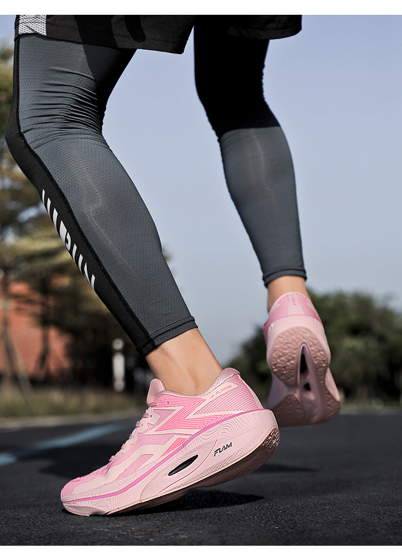 Summer New Mesh Breathable Carbon Plate Ultra-light Sports Shoes for Teenagers Couples Casual Fashion High Elastic Soft Sole Running Shoes