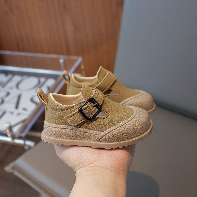 Baby Leather Shoes for Girls, Toddler Walking Shoes, Birkenstock Style, Soft Sole, British Style2025Spring and Autumn Boys' Loafers Trendy