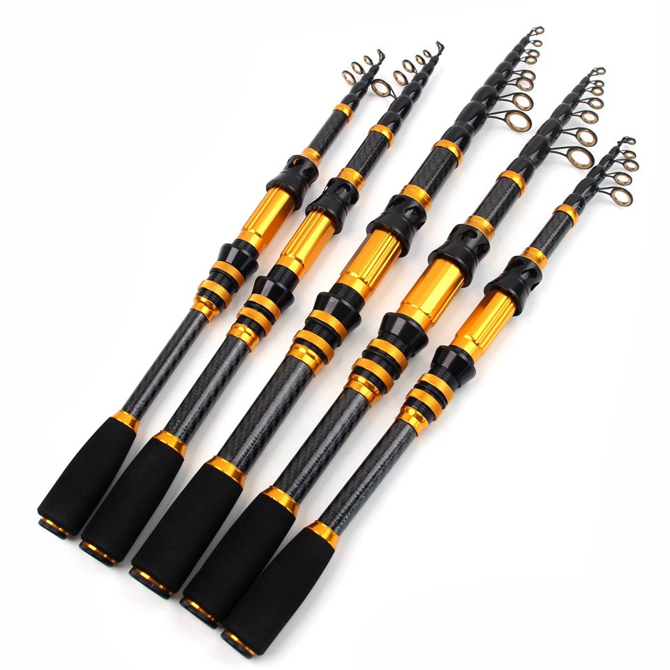 Manufacturer Wholesale New Short Section Sea Rod Carbon Fiber Telescopic Universal Fishing Rod Portable Lure Rod European and American Fishing Gear