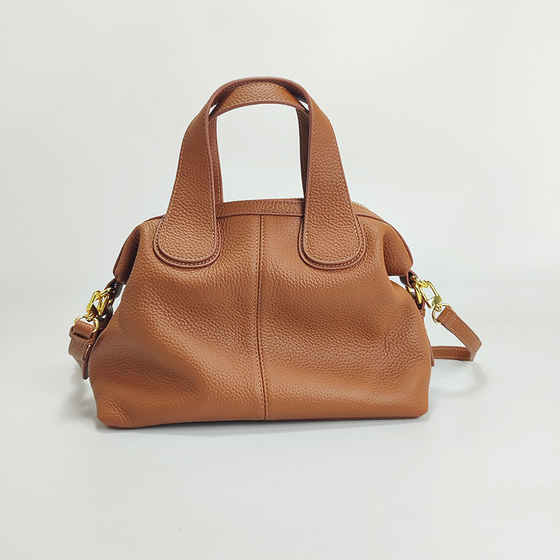 New Genuine Leather Women's Bag Large Capacity Top Layer Cowhide Handbag Crossbody Bag High-end Dumpling Bag Shiling Bag