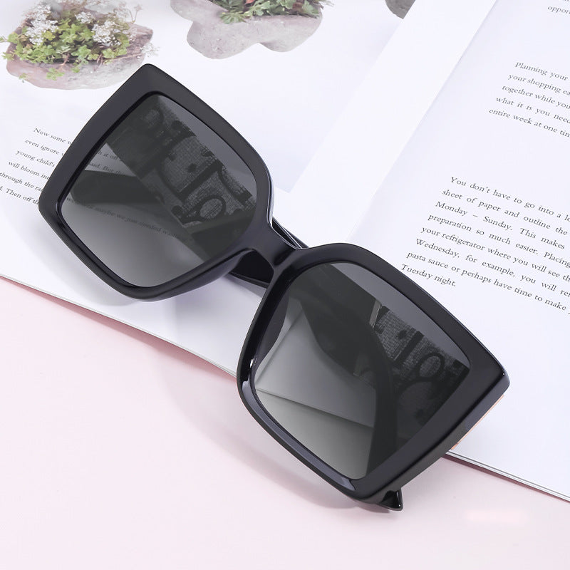 New Fashion Large Frame UV Protection Sunglasses for Women Square Frame Sunglasses European and American Style Glasses