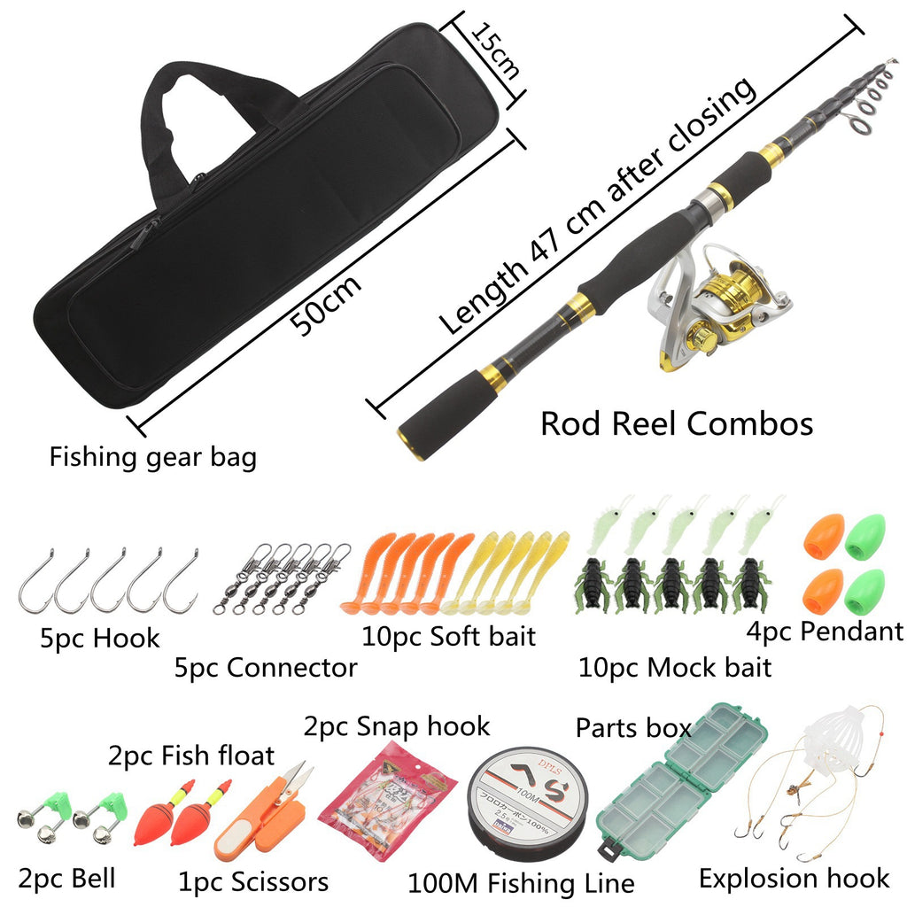 Short Section Retractable Lure Rod Carbon Fiber Ultra Short Hard Adjustable Fishing Rod FBA Overseas Warehouse Fishing Gear