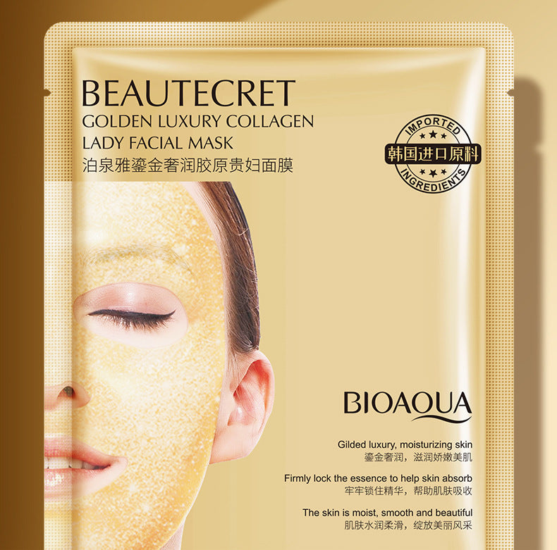 Boquanya Gilded Collagen Mask28g Hydrating and Moisturizing Luxurious Lady Mask Wholesale from Foreign Trade Manufacturer