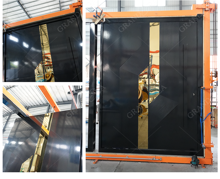 Customized Modern Metal Aluminum Pivot Front Entry Stainless Steel Pivot Security Entrance Doors With Sidelight