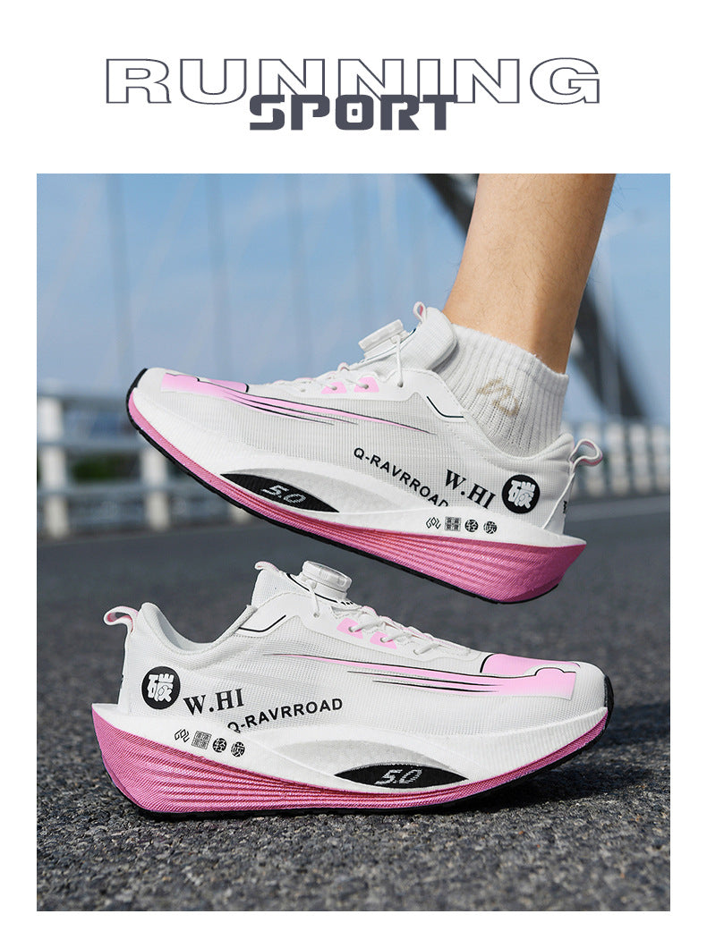 2025Autumn Winter New Style Real Explosive Carbon Plate Soft Sole Wear-Resistant Sports Shoes Parent-Child Rotating Buckle Comfortable Shock Absorption Rebound Running