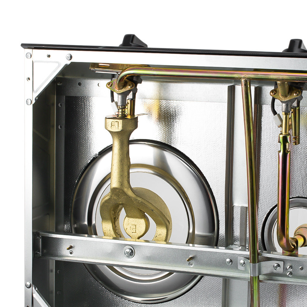 RAF Tabletop Flameout Protection Glass Rotating Fire Intense Gas Stove Three Burners Household Liquefied Gas Stove R.8052