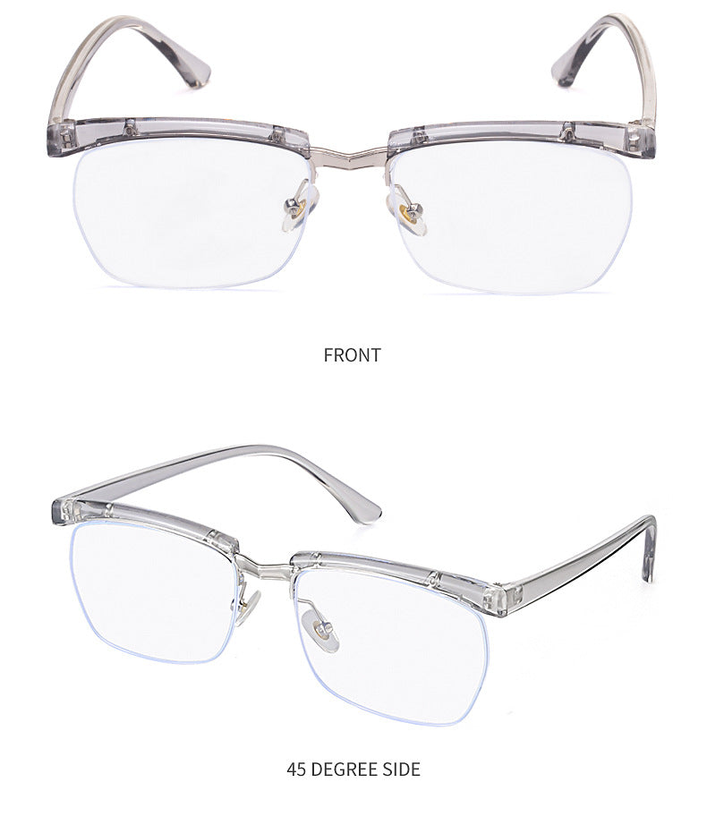 Tom Hardy's Legend of the Underground Half-Frame Glasses Frame High-End Blue Light Blocking Optical Glasses Internet Celebrity Style