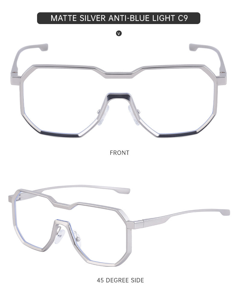 Irregular Steampunk Style Sunglasses European and American Metal Full Frame Integrated Sunglasses for Men Driving Glasses Wholesale