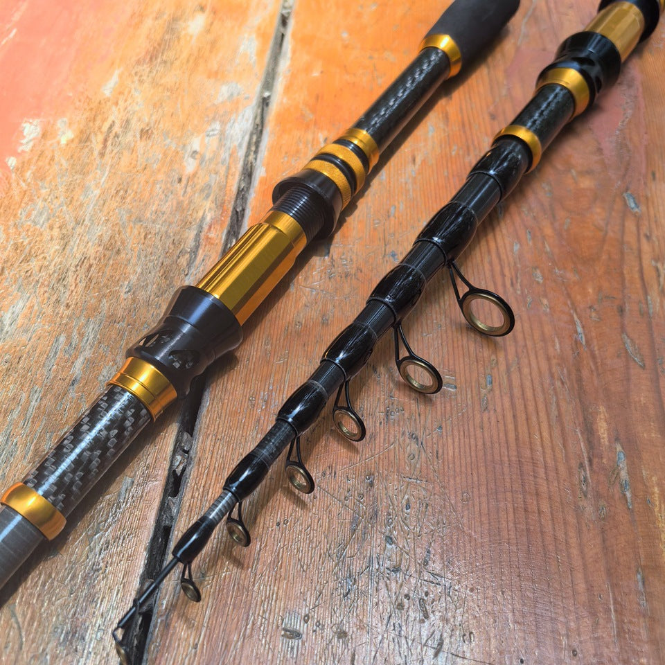 Manufacturer Wholesale New Short Section Sea Rod Carbon Fiber Telescopic Universal Fishing Rod Portable Lure Rod European and American Fishing Gear