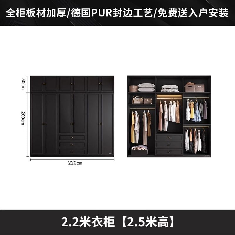 Vintage Style Wardrobe Black Cabinet Wardrobe for Home Bedroom Small Apartment Modern Simple Side Cabinet Top Cabinet Furniture Wardrobe
