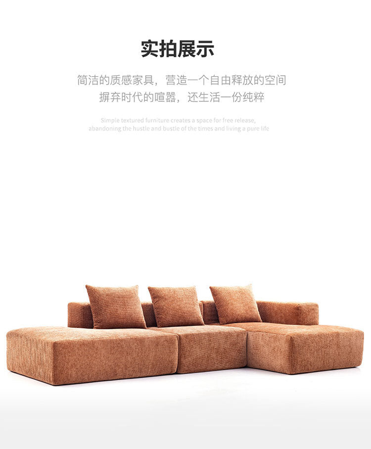 Sofa for Living Room Small Apartment Rental Bedroom Two or Three Seater Elephant Ear Lazy Straight Fabric Sofa New Model