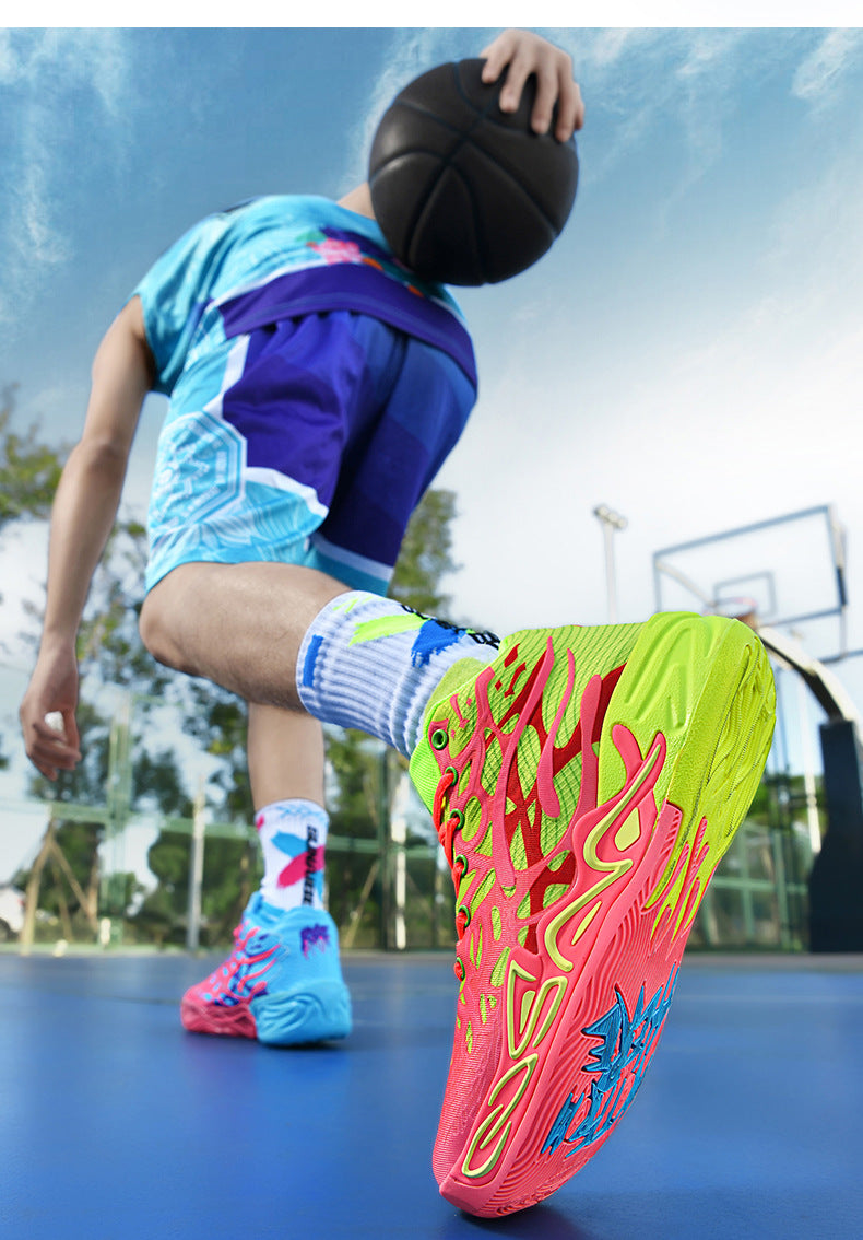 New Youth Trendy Sports Combat Boots Three Balls4Fashionable Men's Professional Practical Anti-Slip Wear-Resistant Basketball Shoes