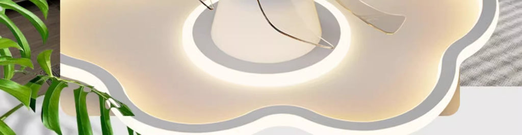 Shaking Head Fan Light Bedroom Ceiling New Ultra-Thin Cloud Light Children's Room Light360Eye Protection Smart Ceiling Fan Light