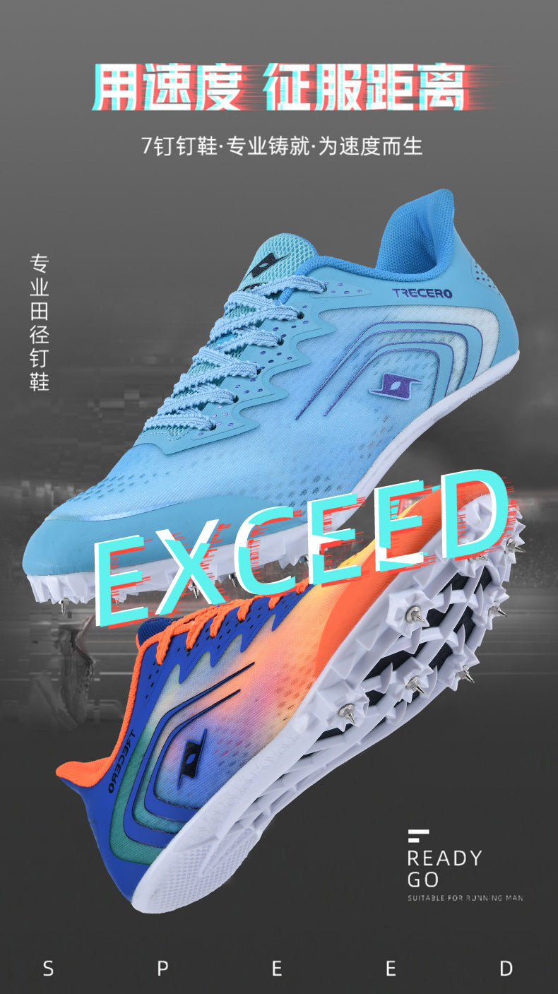 CICERO New Style Running Spikes Shoes for Teenagers Boys and Girls Students Large Spikes Professional Competition Physical Test Training Track and Field Shoes
